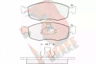 R BRAKE rb0916 -  Комплект тормозных колодок, дисковый тормоз
